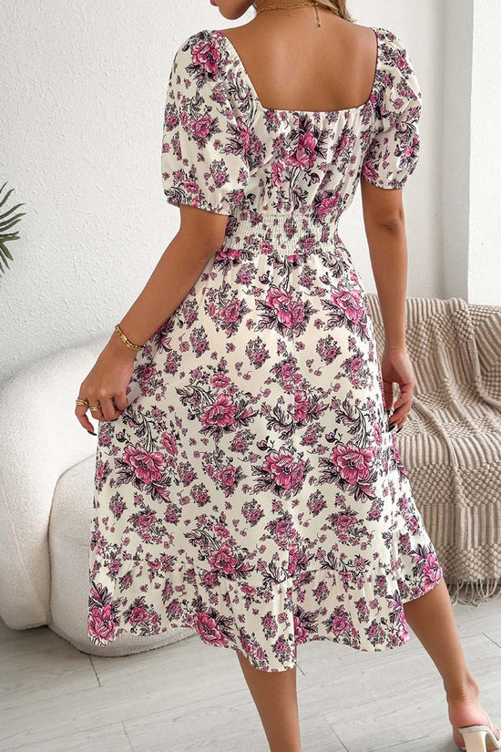 Off-the-Shoulder Floral Casual Dress