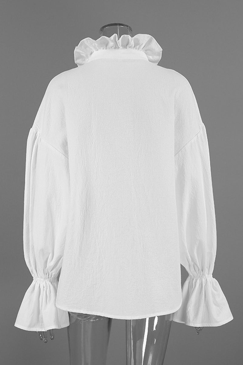 Chic V-Neck Puff Sleeve Blouse