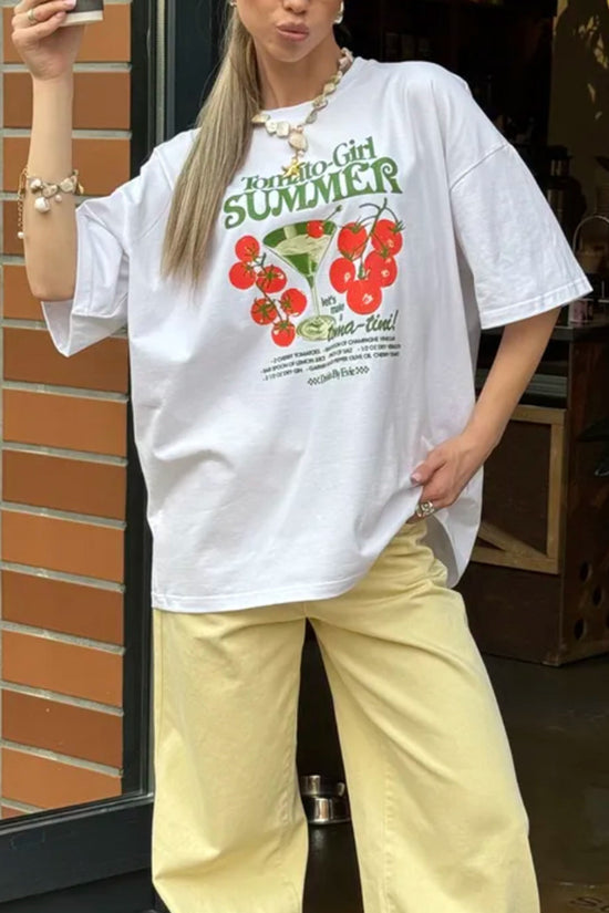 Tomato Graphic Oversized T-Shirt