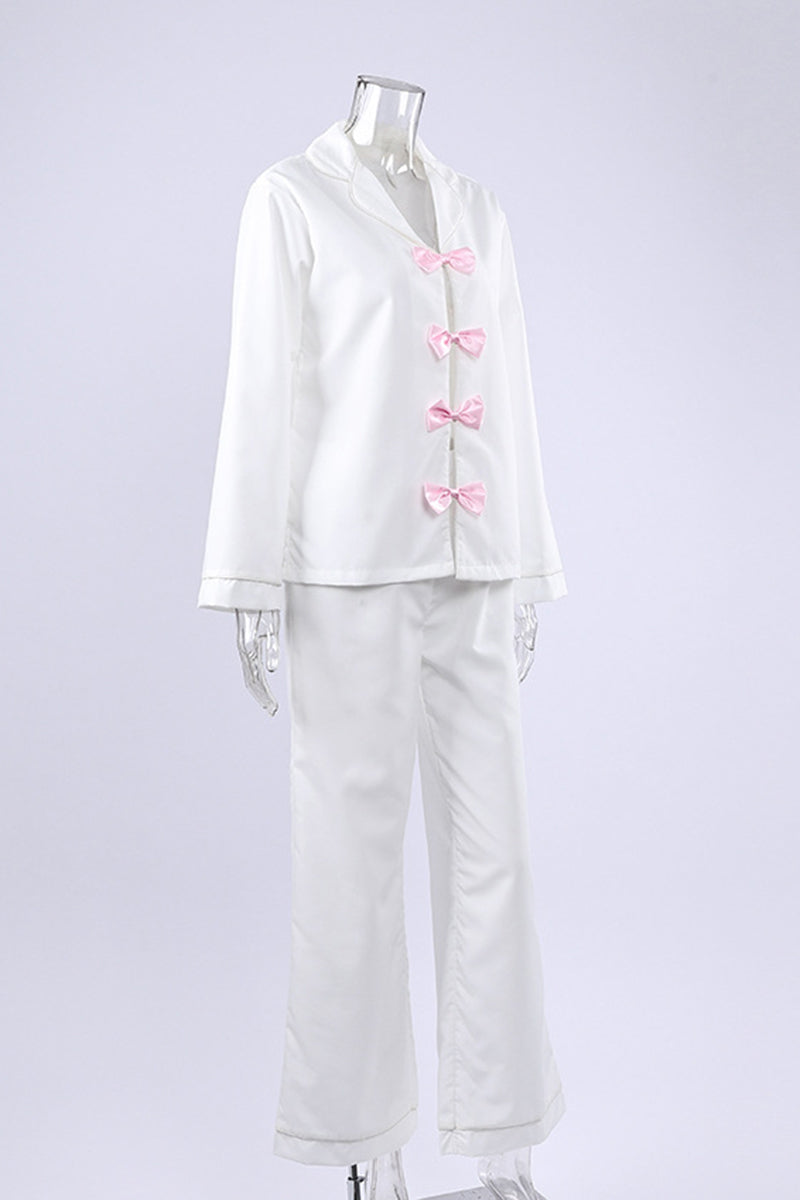 Elegant Bow-Tie Loungewear Set