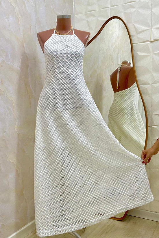 Cutout Textured Halter Dress