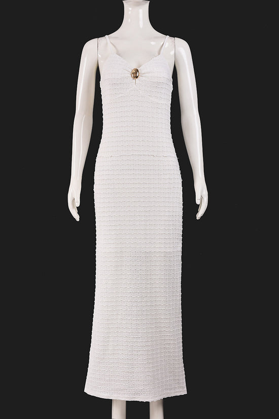 Textured Sleeveless Maxi Bodycon Dress