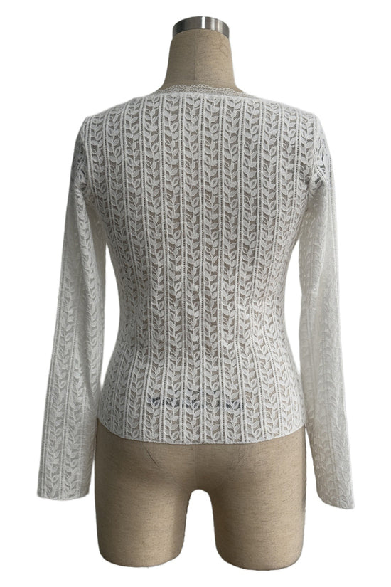 Elegant Crochet Long Sleeve Top