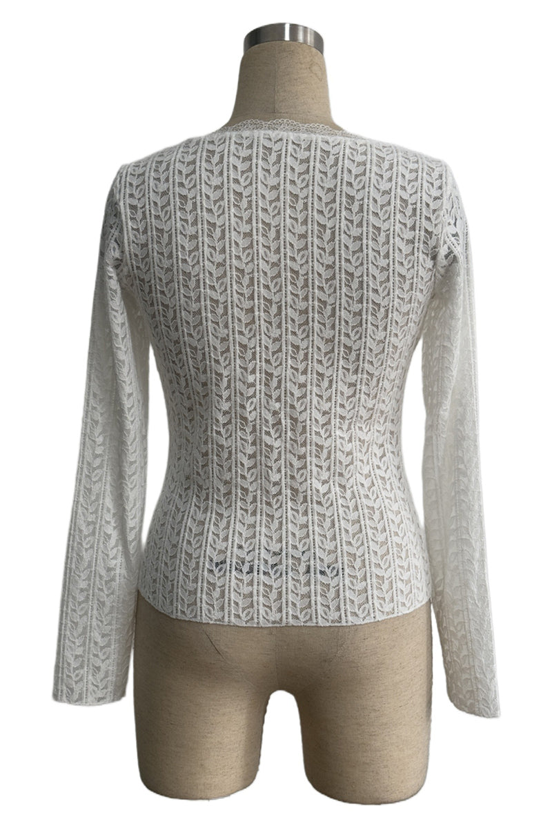 Elegant Crochet Long Sleeve Top