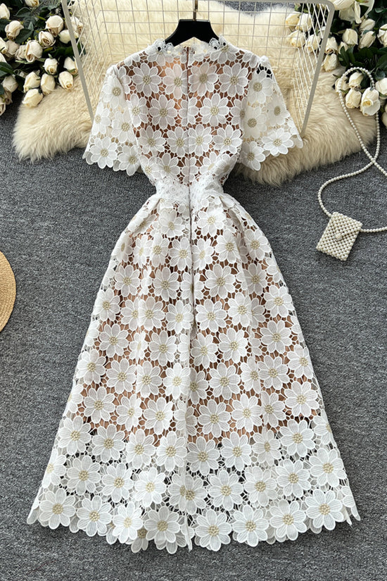 Floral V-Neck Casual Midi Dress