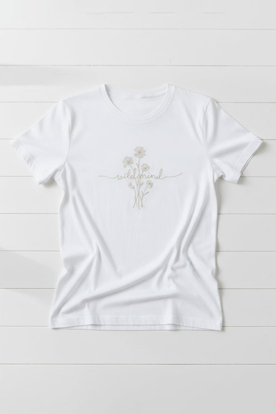 Wild Mind Floral Embroidered T-Shirt