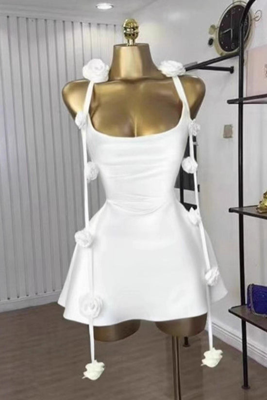 Floral Embellished Sleeveless Mini Dress