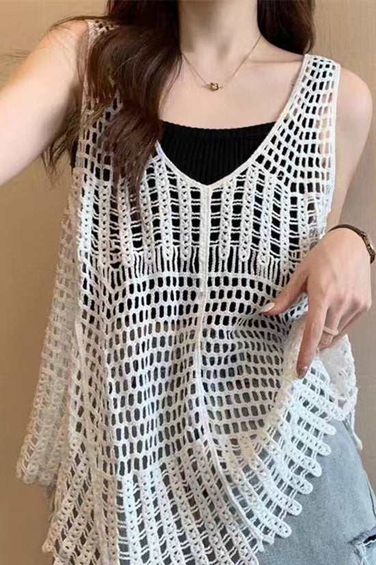 Sleeveless Crochet Tank Top
