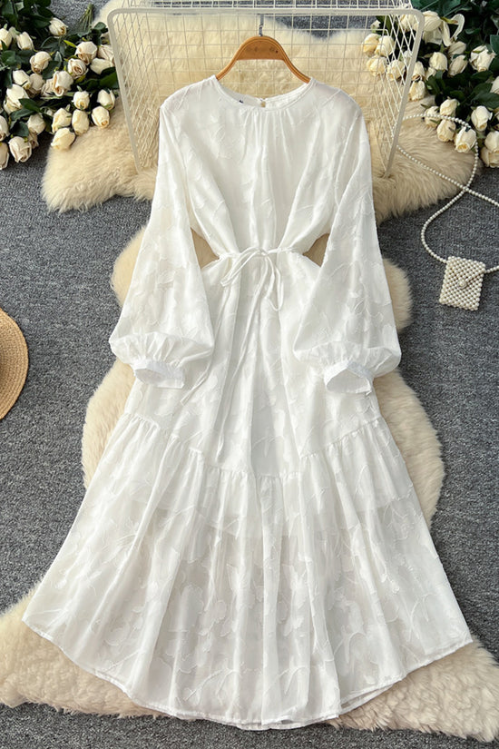 Elegant Tie-Waist Casual Dress
