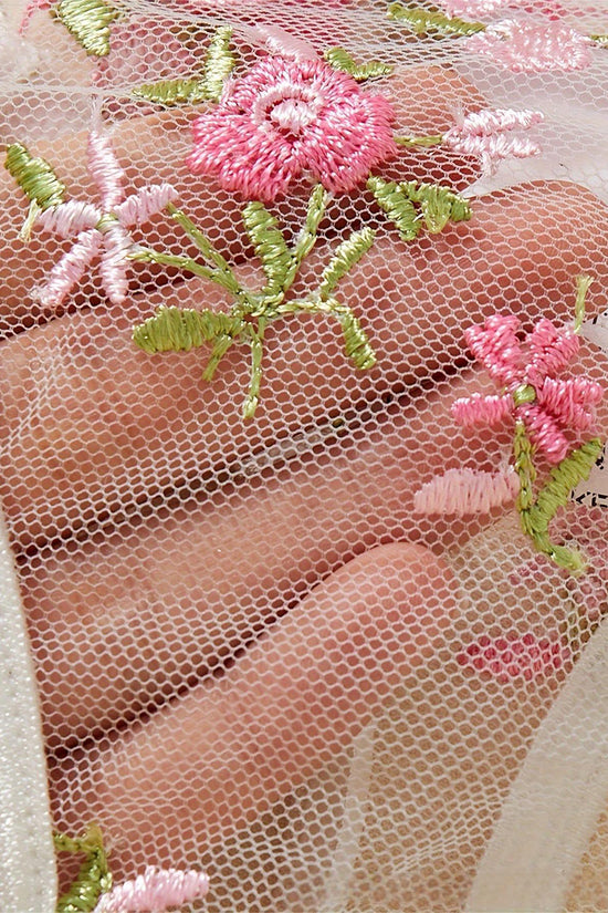 Floral Pattern Lingerie Set
