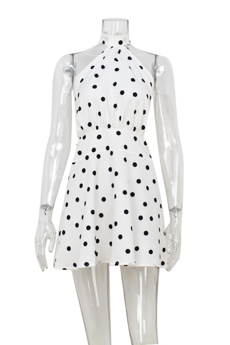 Polka Dot Halter Neck Mini Dress