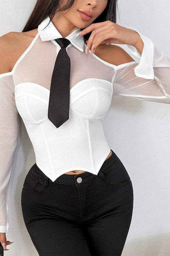 Chic Cold Shoulder Ruffle T-Shirt