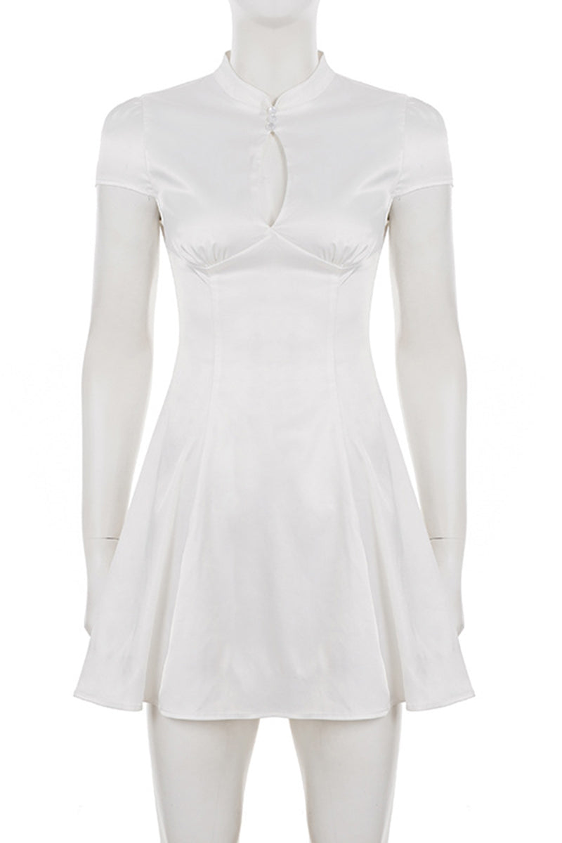 Elegant High Neck Casual Dress
