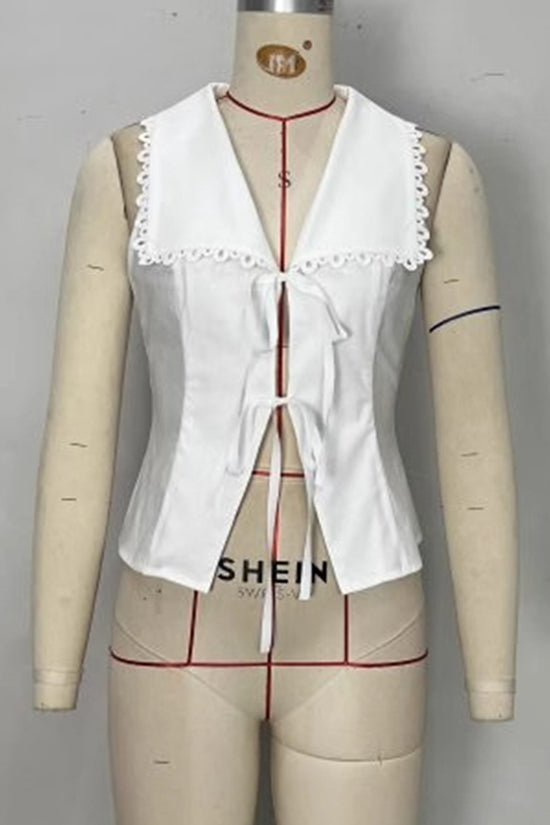 Elegant Sleeveless Tie-Front Tank