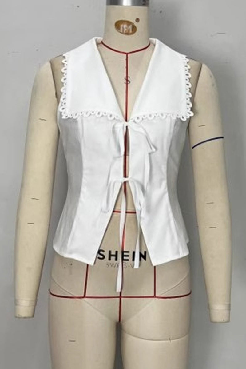 Elegant Sleeveless Tie-Front Tank