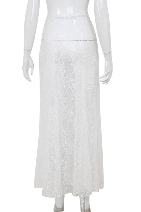 Delicate Lace Midi Skirt