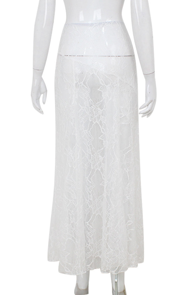 Delicate Lace Midi Skirt
