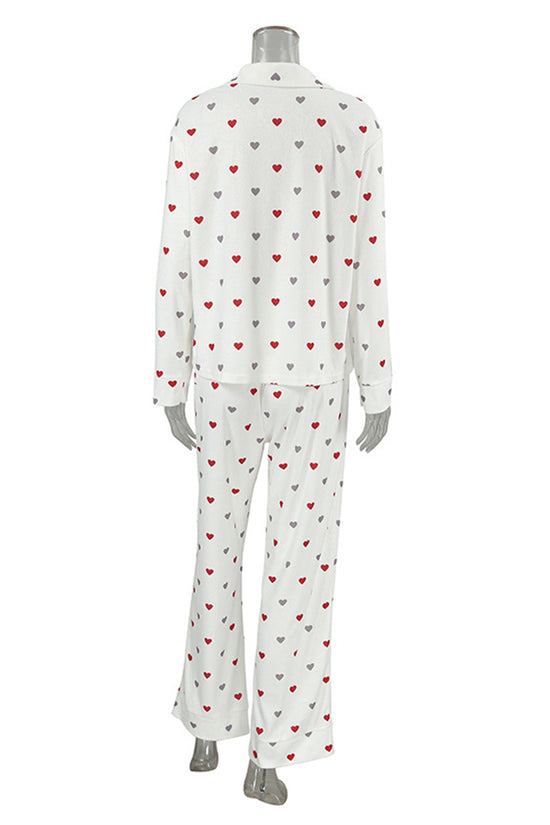 Heart Pattern Sleeveless Pajama Set