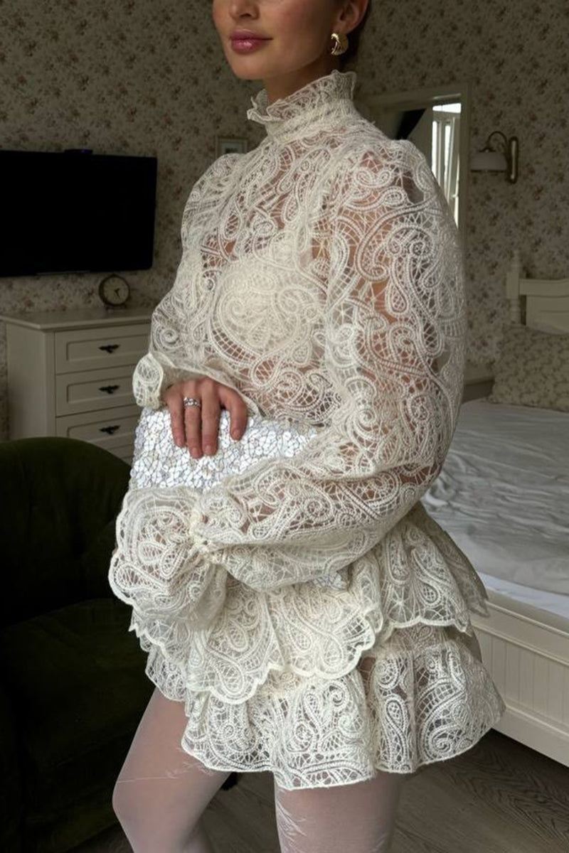 Elegant Lace Skirt Set