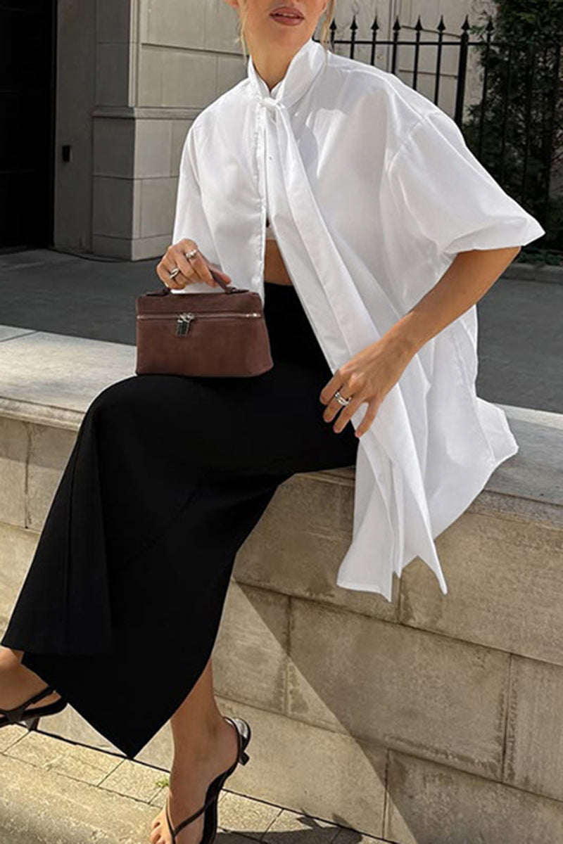 Oversized Bow Tie Blouse