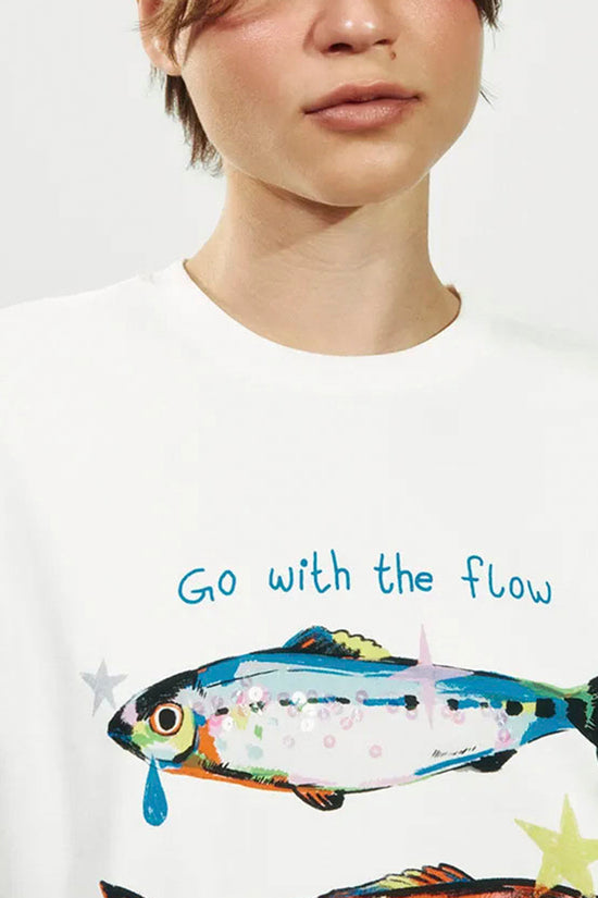 Graphic Fish Print Oversized T-Shirt