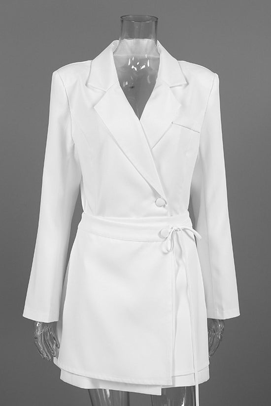 Wrap Tie Belt Long Sleeve Mini Dress