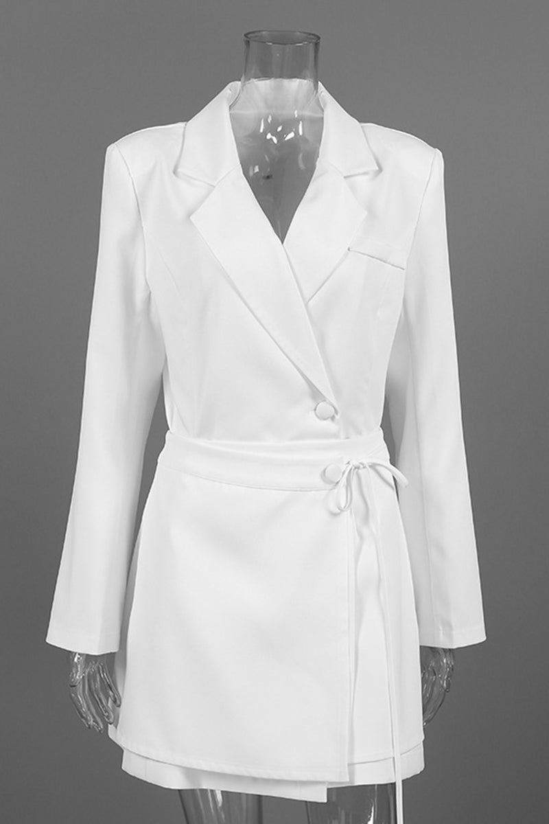Wrap Tie Belt Long Sleeve Mini Dress
