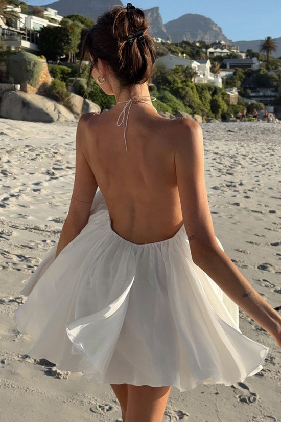 Halter Neck Casual Dress with Embellishment