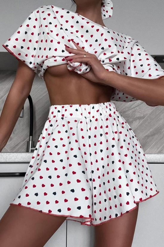 Heart Print Loungewear Set