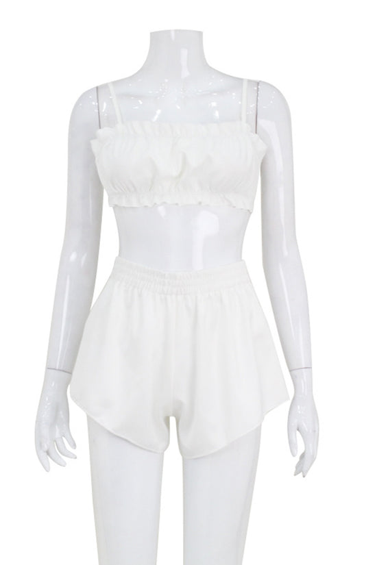 Chic Ruffle Bralette and Shorts Set