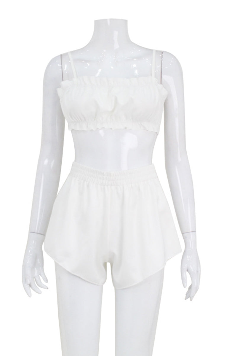 Chic Ruffle Bralette and Shorts Set