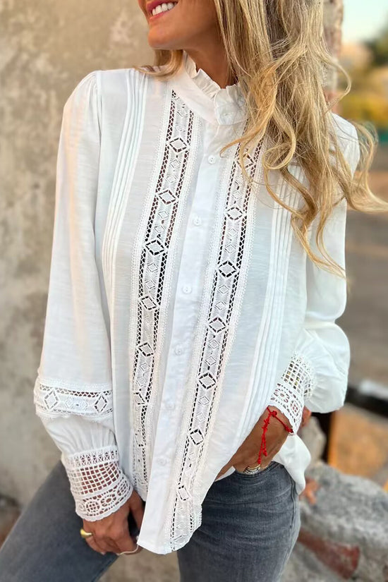 Elegant Lace Long Sleeve Blouse