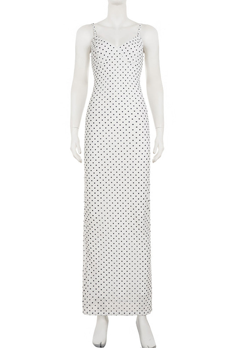 Polka Dot Sleeveless Casual Dress