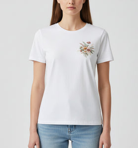 Petite Floral Embroidered T-Shirt