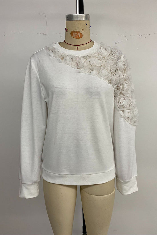 Floral Appliqué Long Sleeve Top