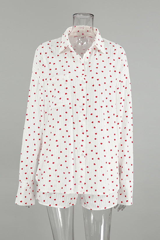 Romantic Heart Print Loungewear Set