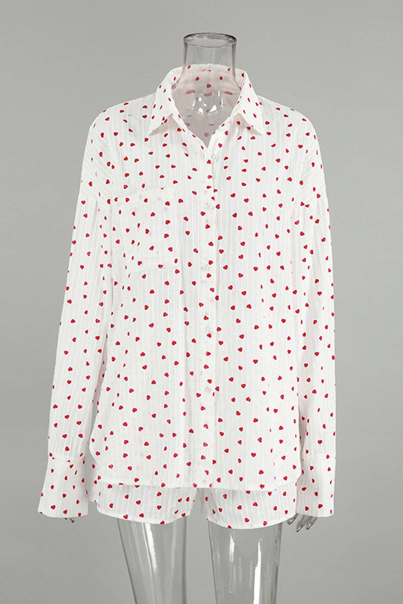 Romantic Heart Print Loungewear Set
