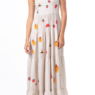 Strawberry Bee Print Maxi Dress