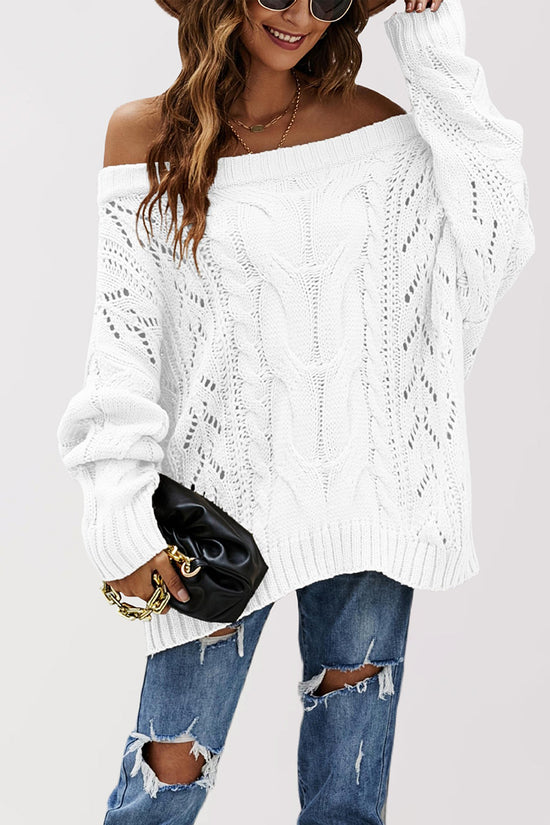 Off-Shoulder Oversized Knit Sweater
