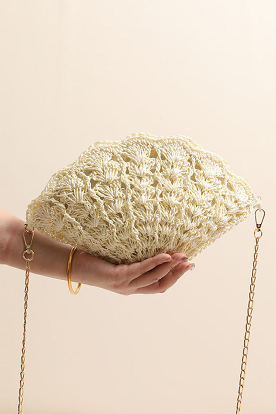 Chic Shell-Shaped Woven Handbag