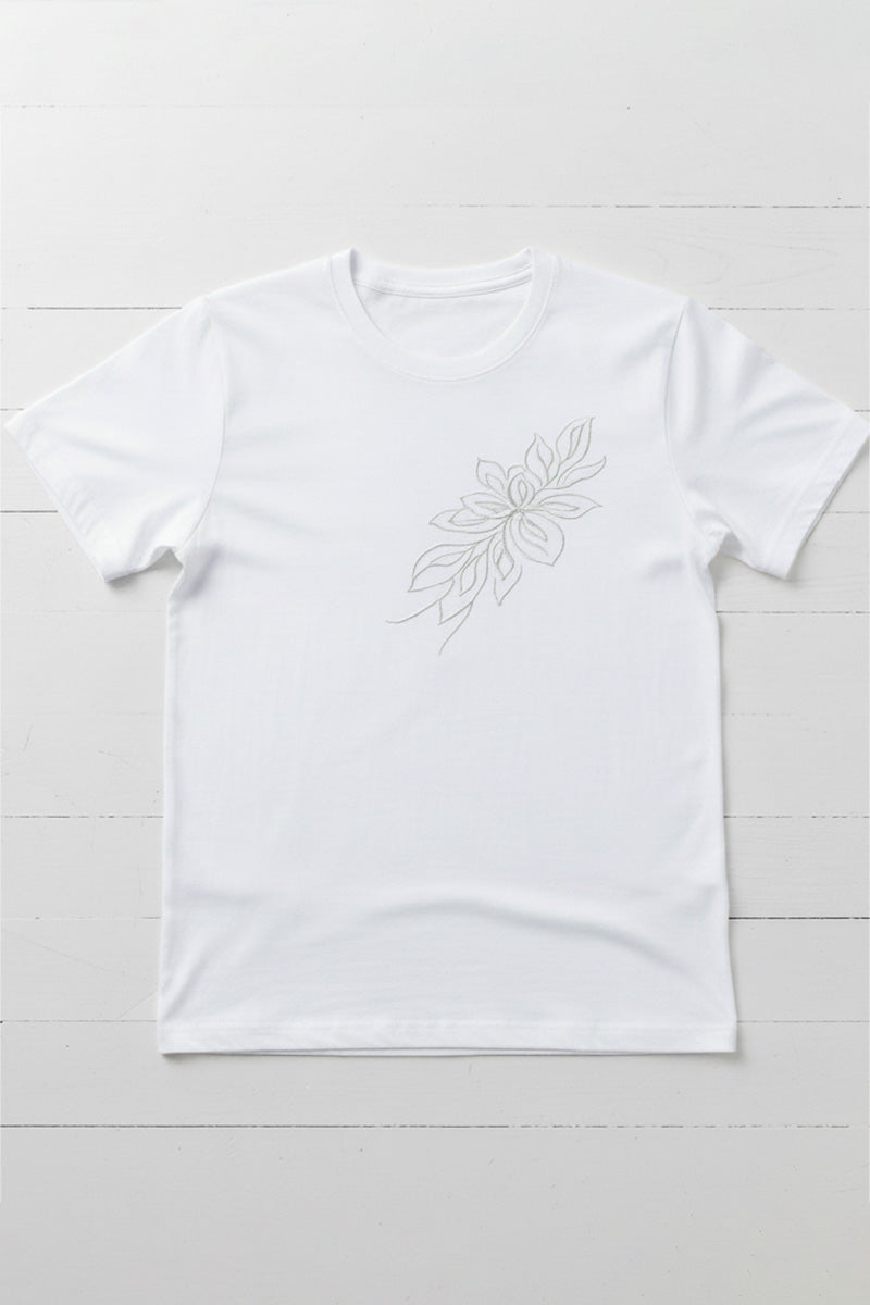 Floral Embroidery Casual T-Shirt