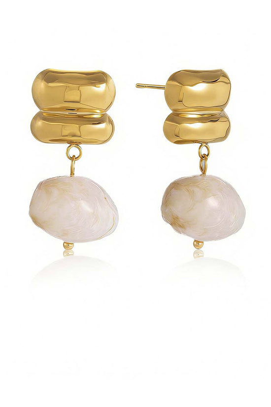 Chunky Gemstone Stainless Steel Earrings