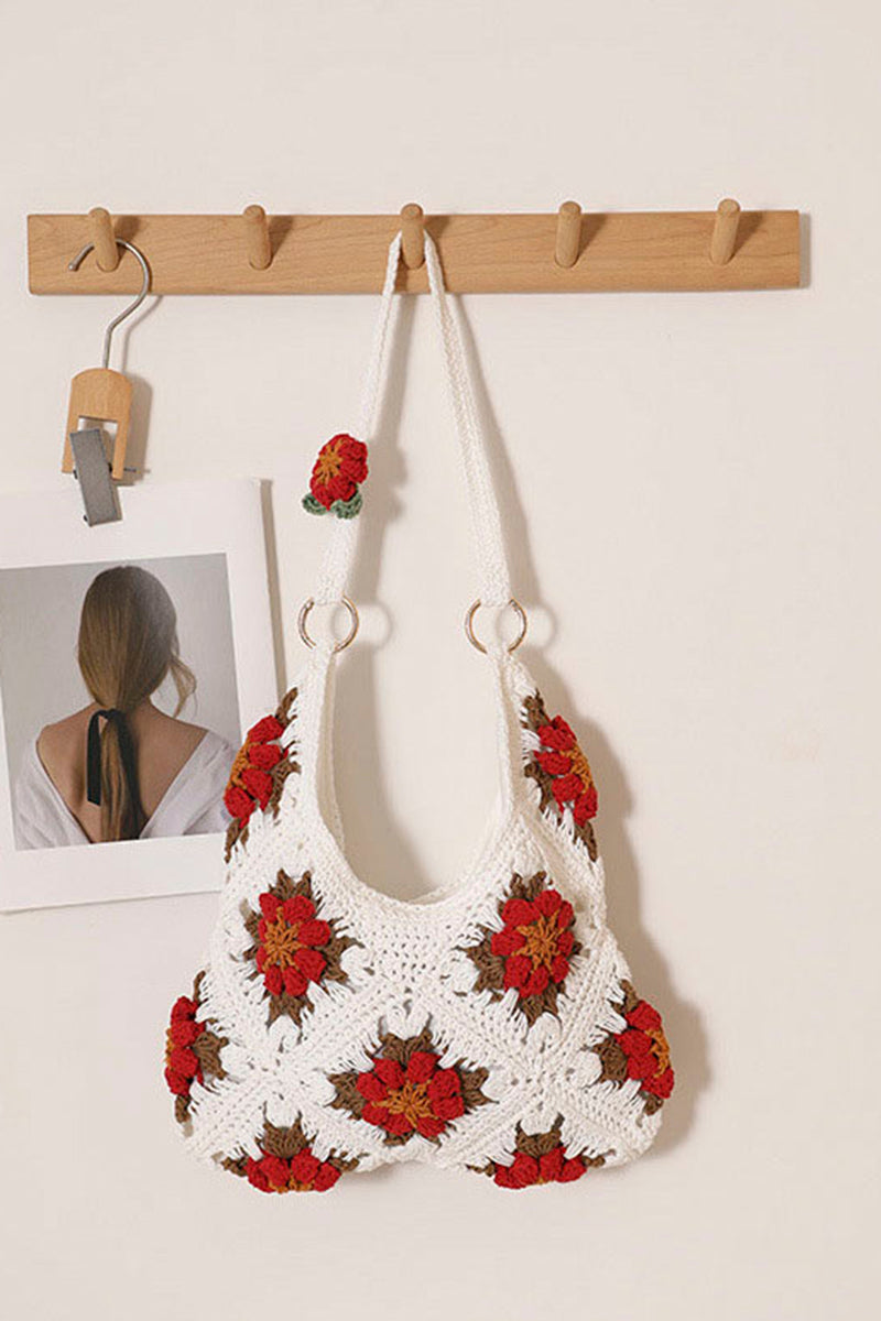Floral Crochet Shoulder Bag