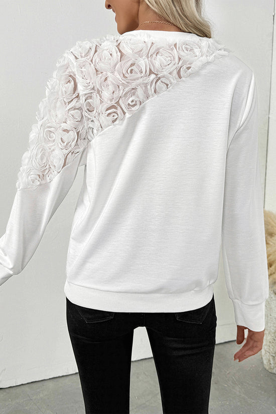 Floral Appliqué Long Sleeve Top