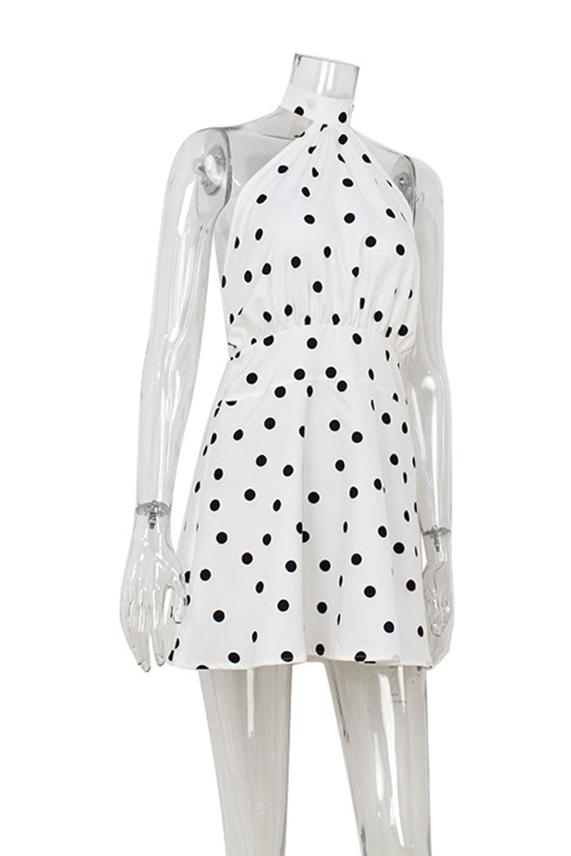 Polka Dot Halter Neck Mini Dress