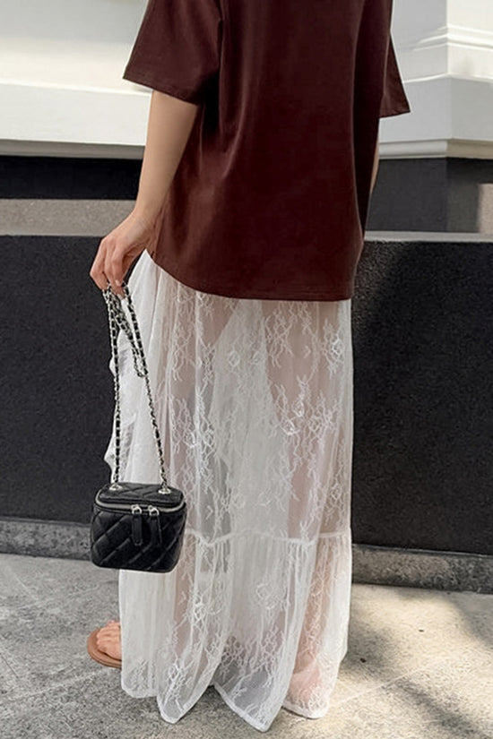 Chic Sheer Midi Skirt with Slit