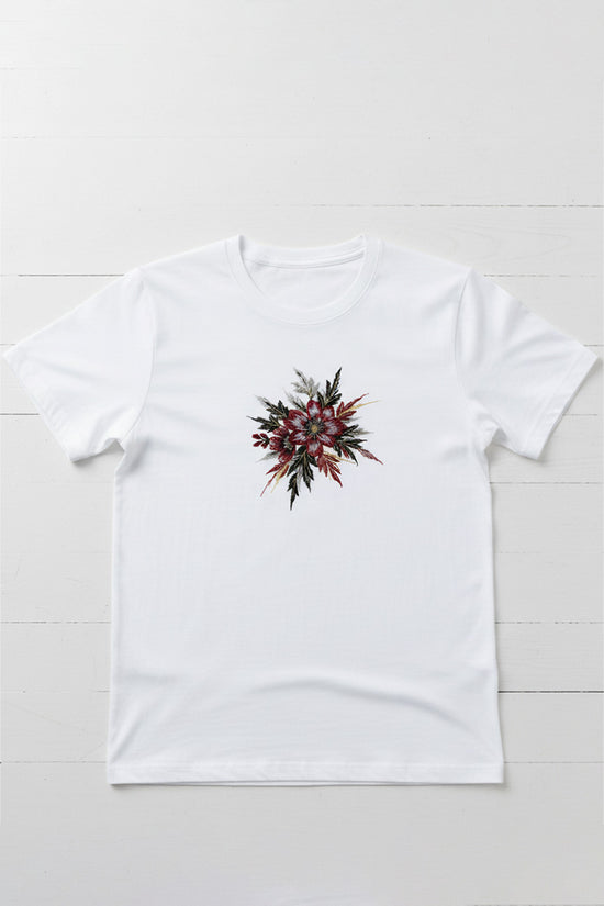 Bold Floral Embroidered T-Shirt