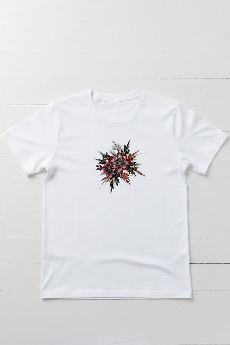 Bold Floral Embroidered T-Shirt