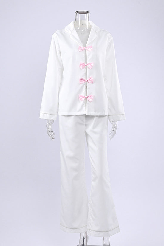 Elegant Bow-Tie Loungewear Set