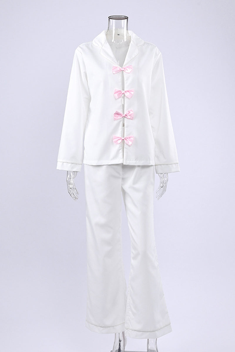 Elegant Bow-Tie Loungewear Set